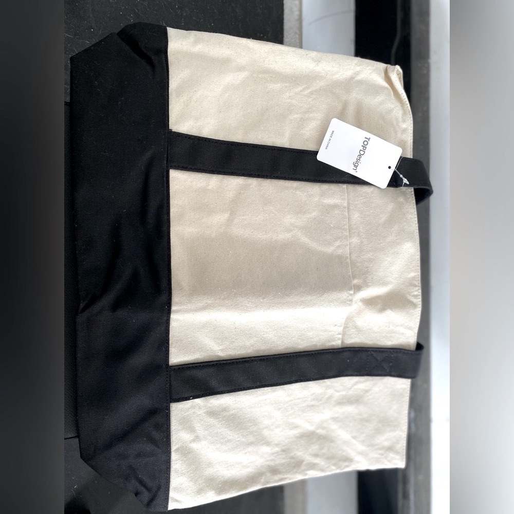 Brand New Stylish Canvas Tote Bag with an External Pocket, - 3 pack
